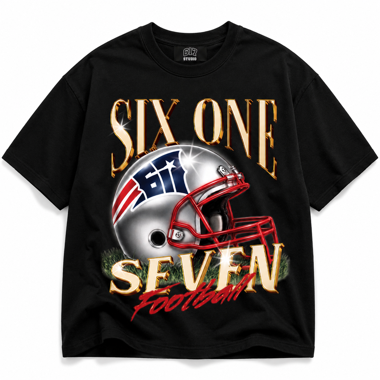 617 Kickoff Tee (Black) – New England Football Graphic Tee | Six